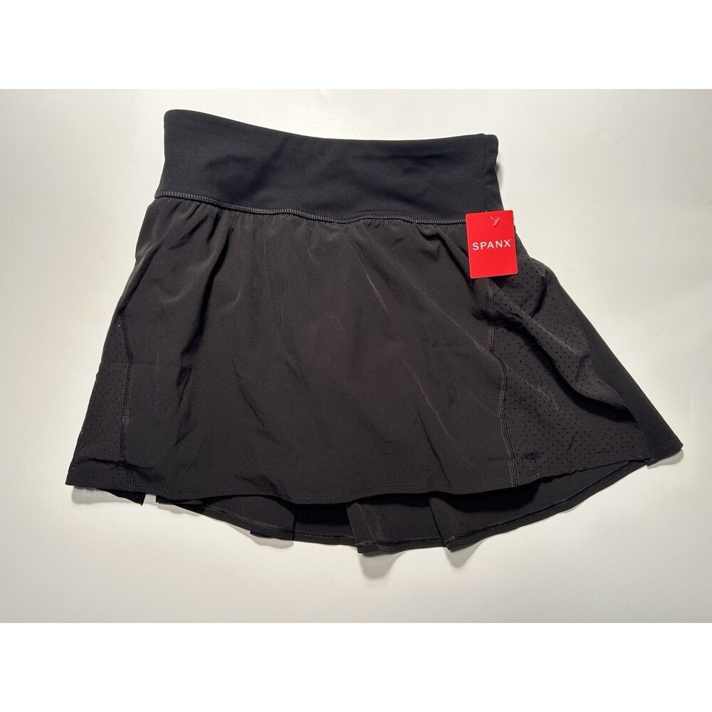 Spanx Women’s Get Moving Tennis Running Skort Black Ball Pocket Size S Leg Grip
